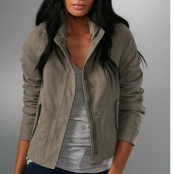 THEORY AILEENE OLIVE GREEN 3 IN ONE HOODIED JACKET SIZE M - Picture 3 of 16
